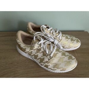 Inkkas Joggers Women's Sz 8‎ Athletic Sneakers Good Metallic Houndstooth Shoes